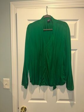 GAP Emerald Green Lightweight Draped Blouse